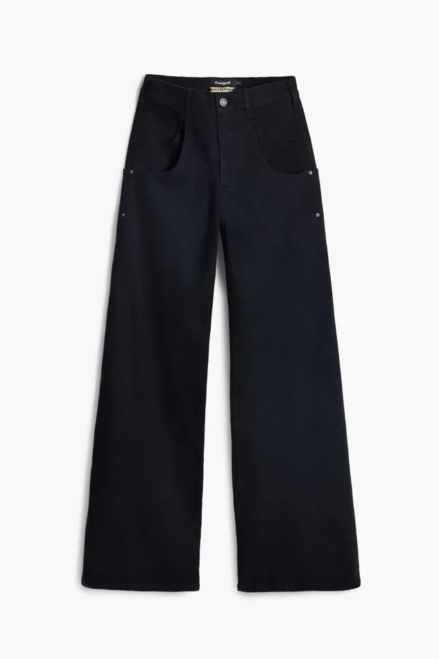 Women Trousers Desigual Maitrepierre Wide Leg Jeans
