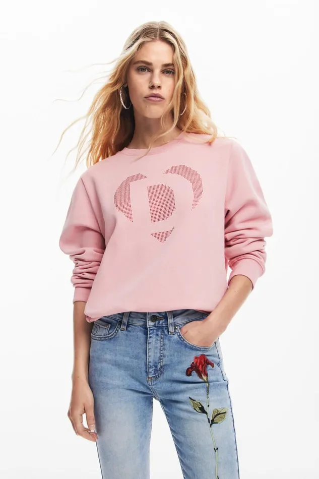 Women Trousers Desigual Pink Denim Pants