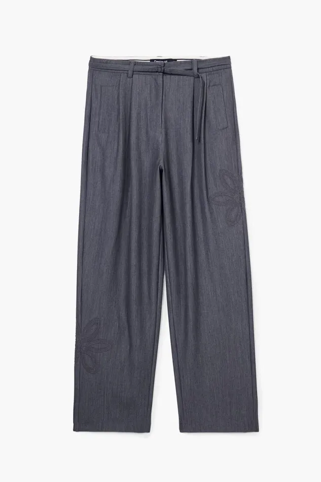 Women Trousers Desigual Straight Long Pants
