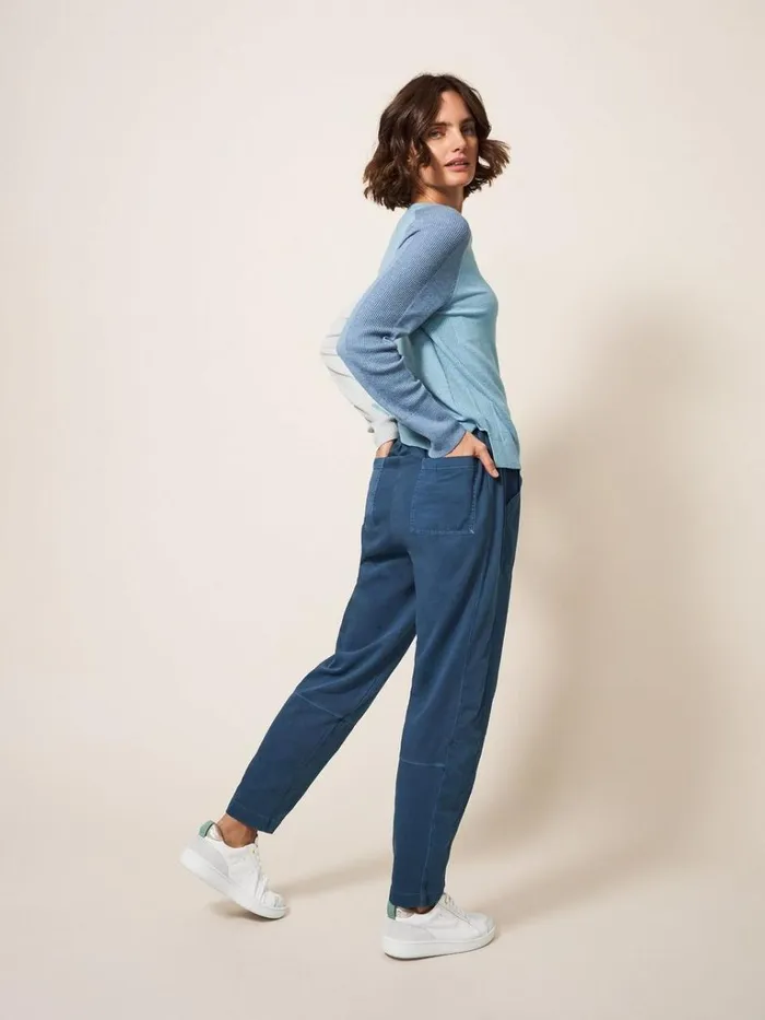 Women TROUSERS White Stuff Ava Jersey Jogger Mid Blue Women TROUSERS White Stuff Ava Jersey Jogger Mid Blue