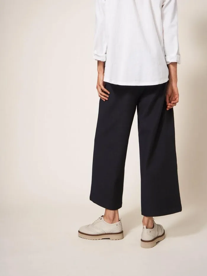 Women TROUSERS White Stuff Belle Wide Leg Cropped Trouser Pure Black Women TROUSERS White Stuff Belle Wide Leg Cropped Trouser Pure Black