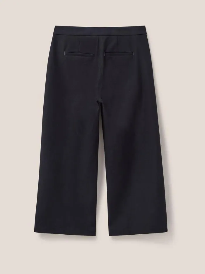 Women TROUSERS White Stuff Belle Wide Leg Cropped Trouser Pure Black Women TROUSERS White Stuff Belle Wide Leg Cropped Trouser Pure Black