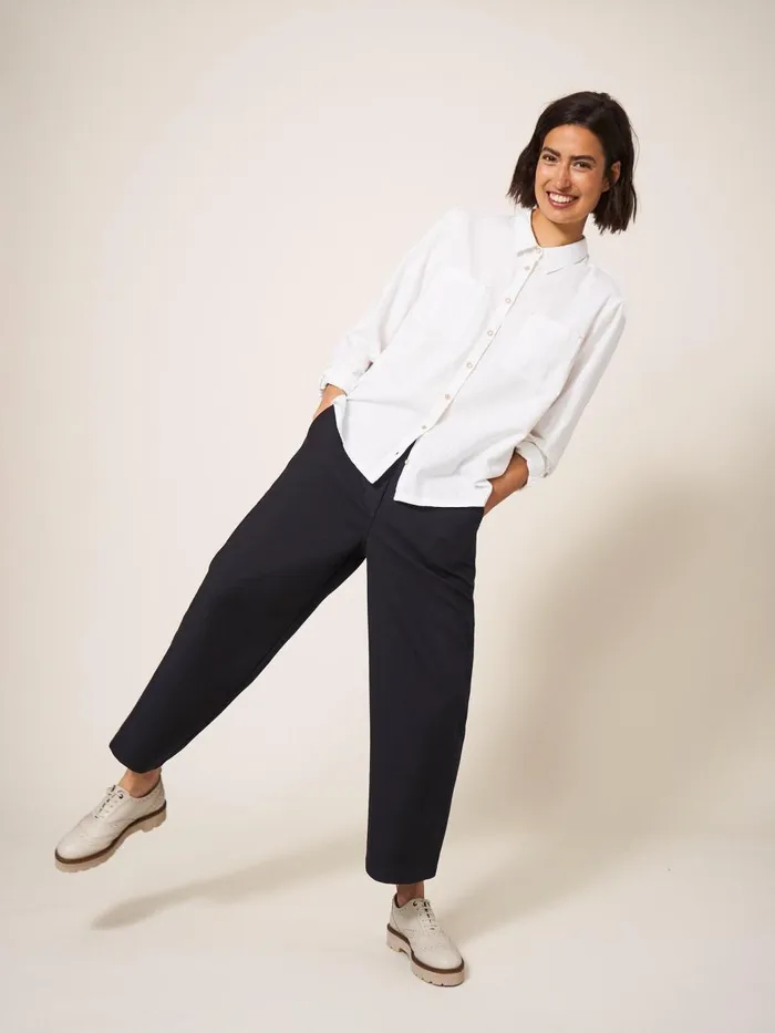 Women TROUSERS White Stuff Belle Wide Leg Cropped Trouser Pure Black Women TROUSERS White Stuff Belle Wide Leg Cropped Trouser Pure Black