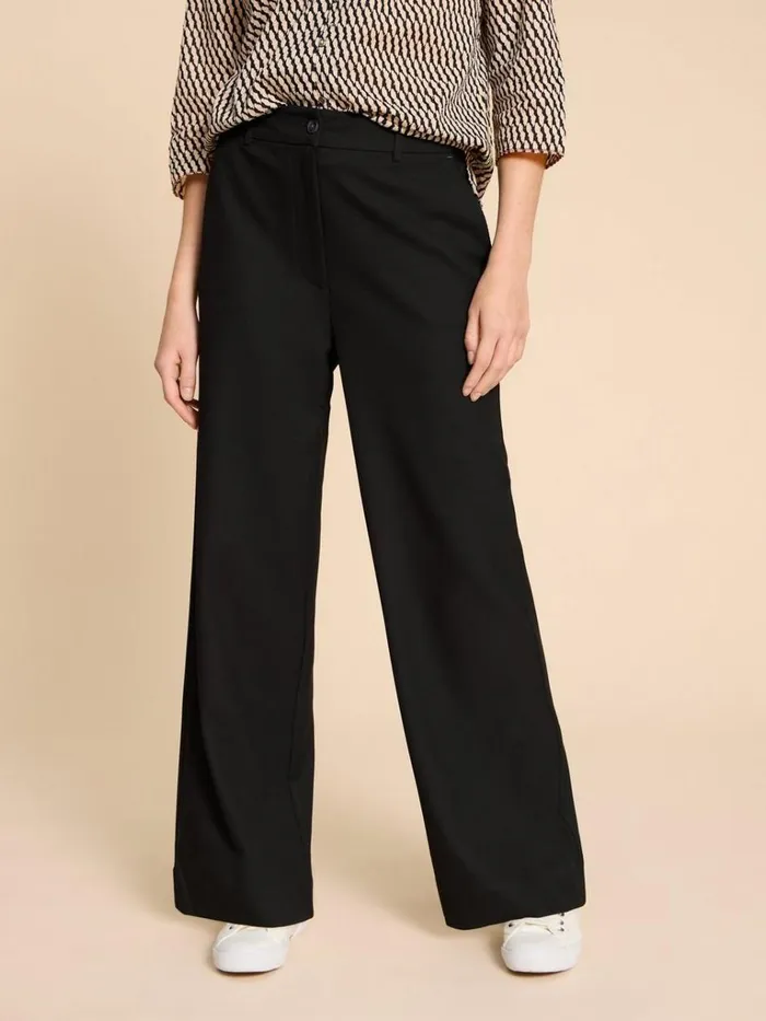 Women TROUSERS White Stuff Belle Wide Leg Trouser Pure Black