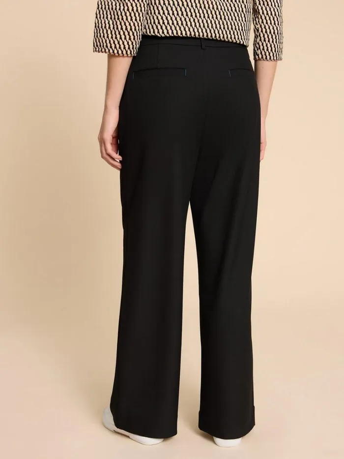 Women TROUSERS White Stuff Belle Wide Leg Trouser Pure Black Women TROUSERS White Stuff Belle Wide Leg Trouser Pure Black