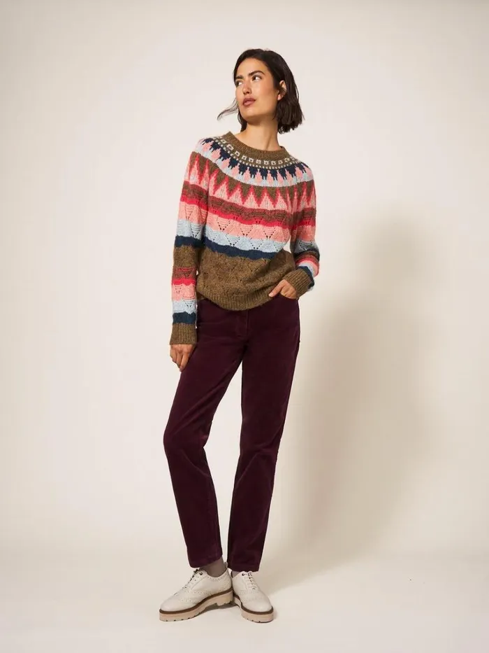 Women TROUSERS White Stuff Brooke Mid Rise Cord Trouser Dk Plum