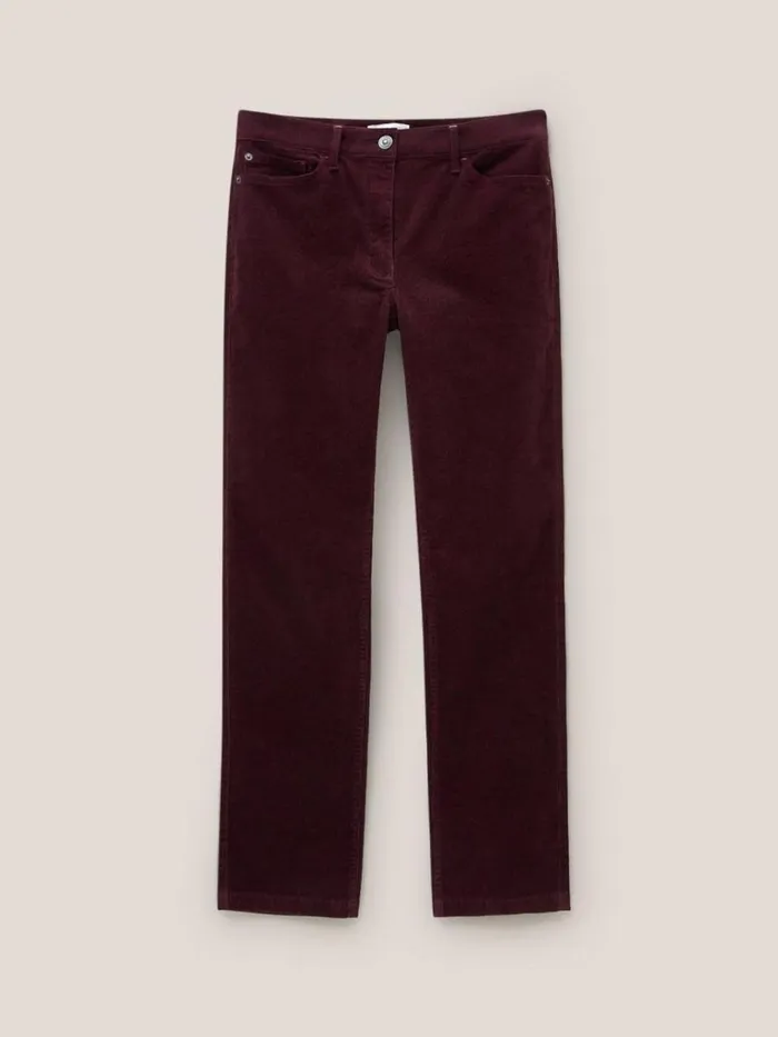 Women TROUSERS White Stuff Brooke Mid Rise Cord Trouser Dk Plum