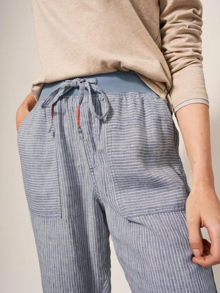 Women TROUSERS White Stuff Effie Linen Trouser Blue Multi Women TROUSERS White Stuff Effie Linen Trouser Blue Multi