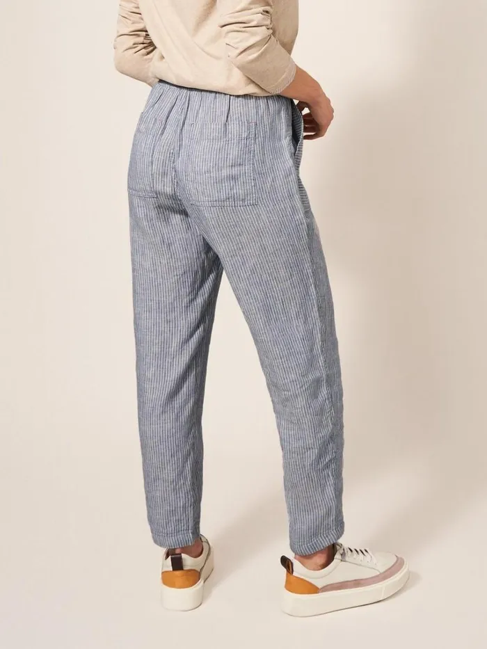 Women TROUSERS White Stuff Effie Linen Trouser Blue Multi Women TROUSERS White Stuff Effie Linen Trouser Blue Multi