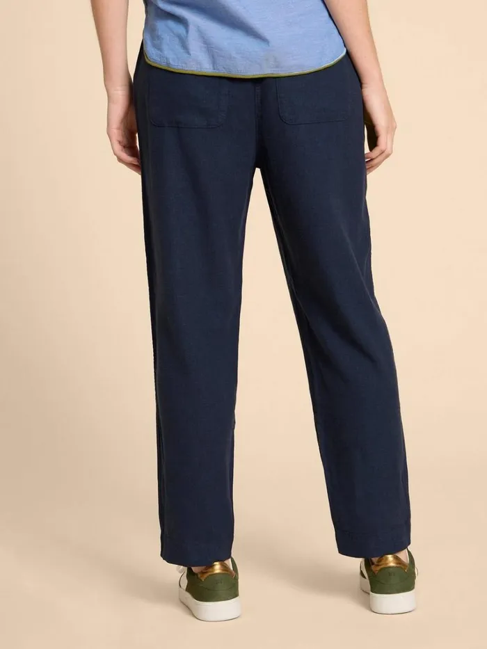 Women TROUSERS White Stuff Elle Linen Blend Trouser Dark Navy