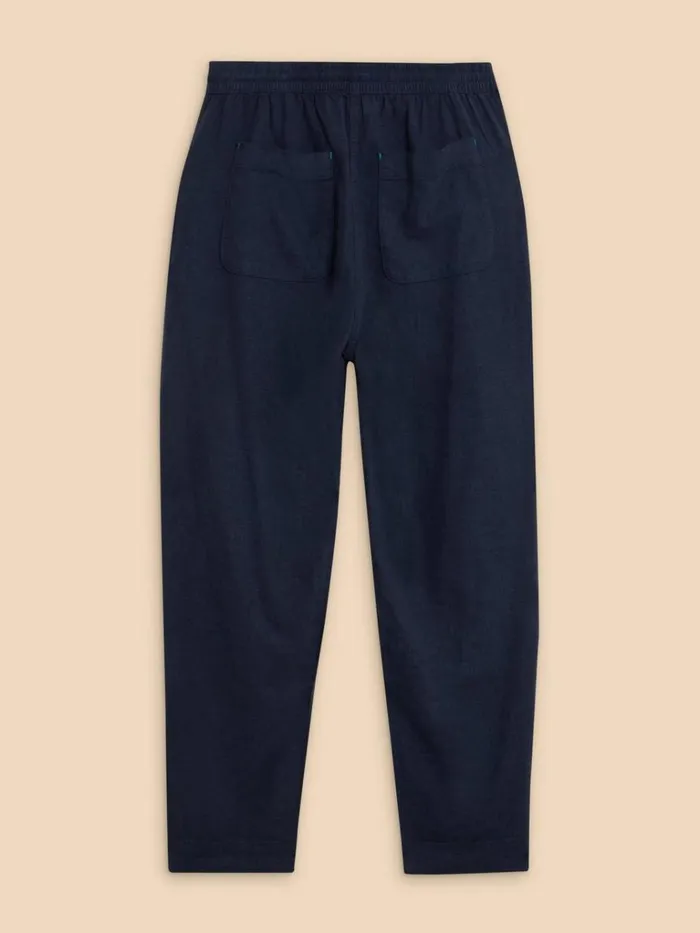 Women TROUSERS White Stuff Elle Linen Blend Trouser Dark Navy