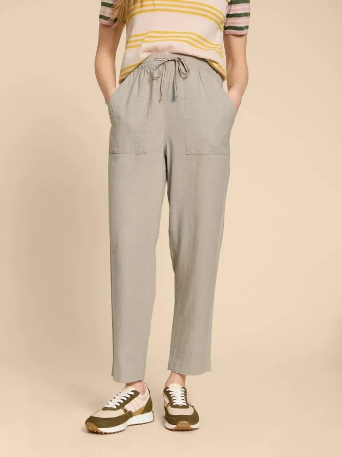 Women TROUSERS White Stuff Elle Linen Blend Trouser Light Natural