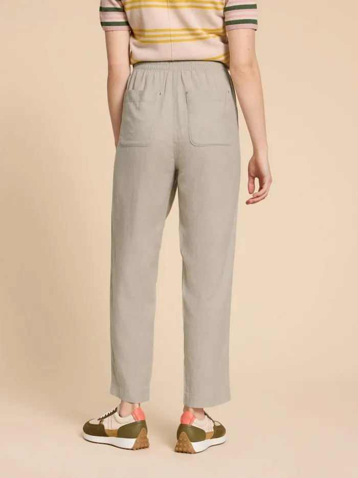 Women TROUSERS White Stuff Elle Linen Blend Trouser Light Natural