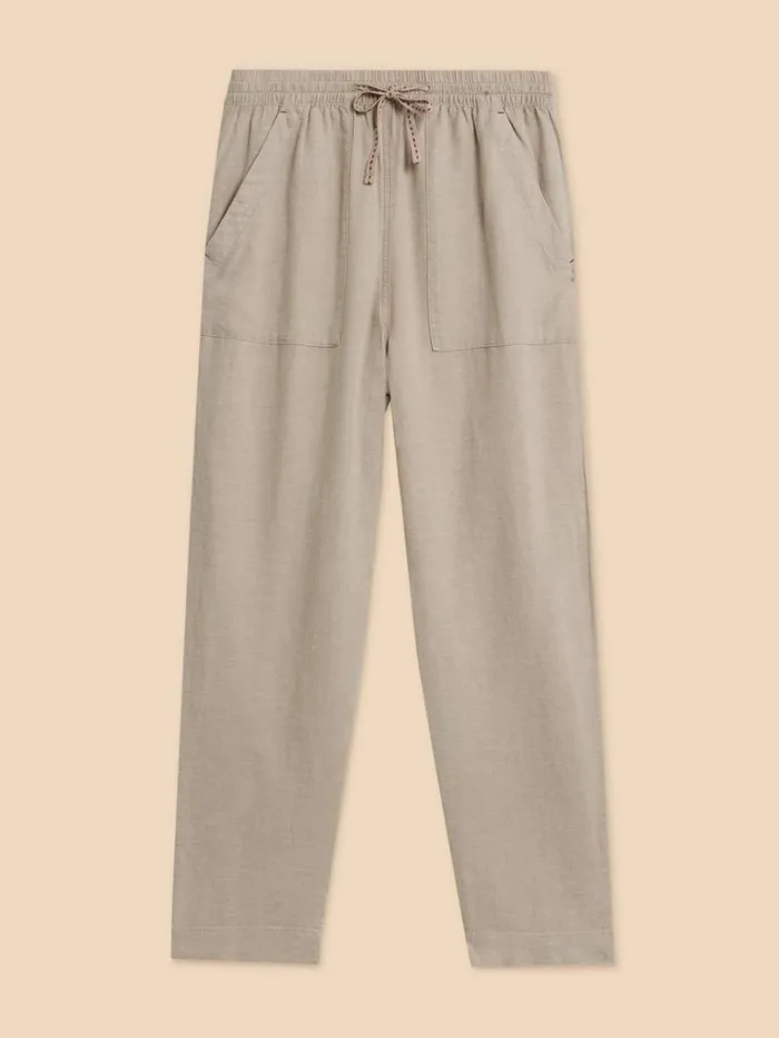 Women TROUSERS White Stuff Elle Linen Blend Trouser Light Natural
