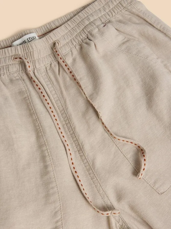 Women TROUSERS White Stuff Elle Linen Blend Trouser Light Natural