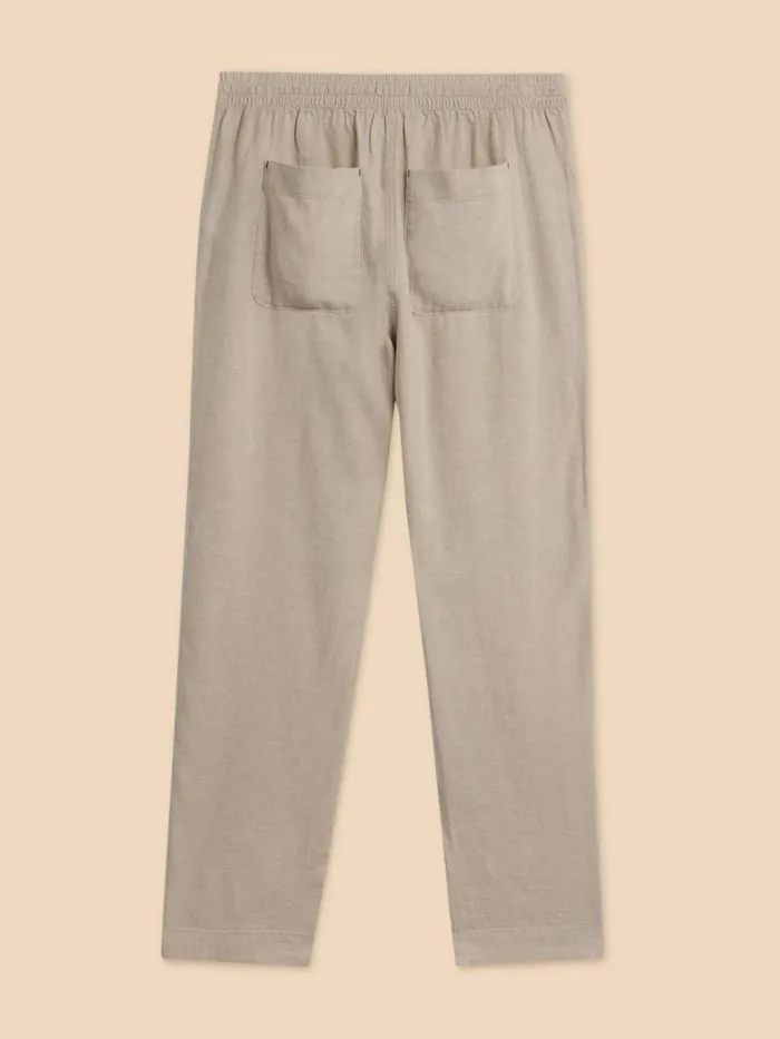 Women TROUSERS White Stuff Elle Linen Blend Trouser Light Natural