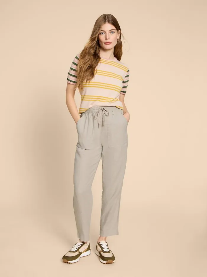 Women TROUSERS White Stuff Elle Linen Blend Trouser Light Natural