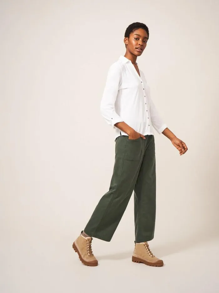 Women TROUSERS White Stuff Harper Wide Leg Trouser Dark Green