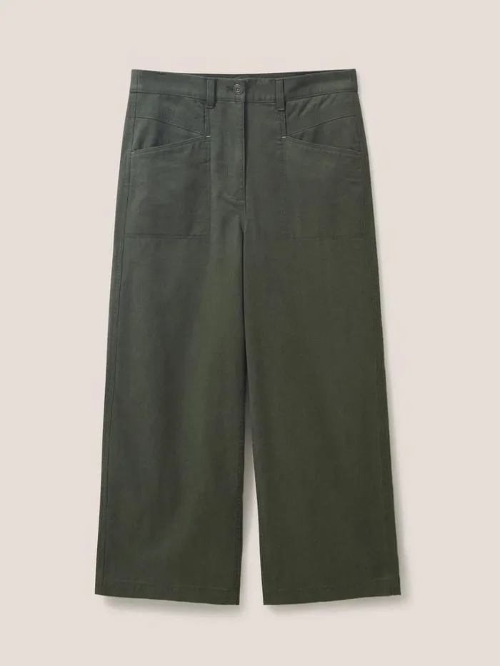Women TROUSERS White Stuff Harper Wide Leg Trouser Dark Green