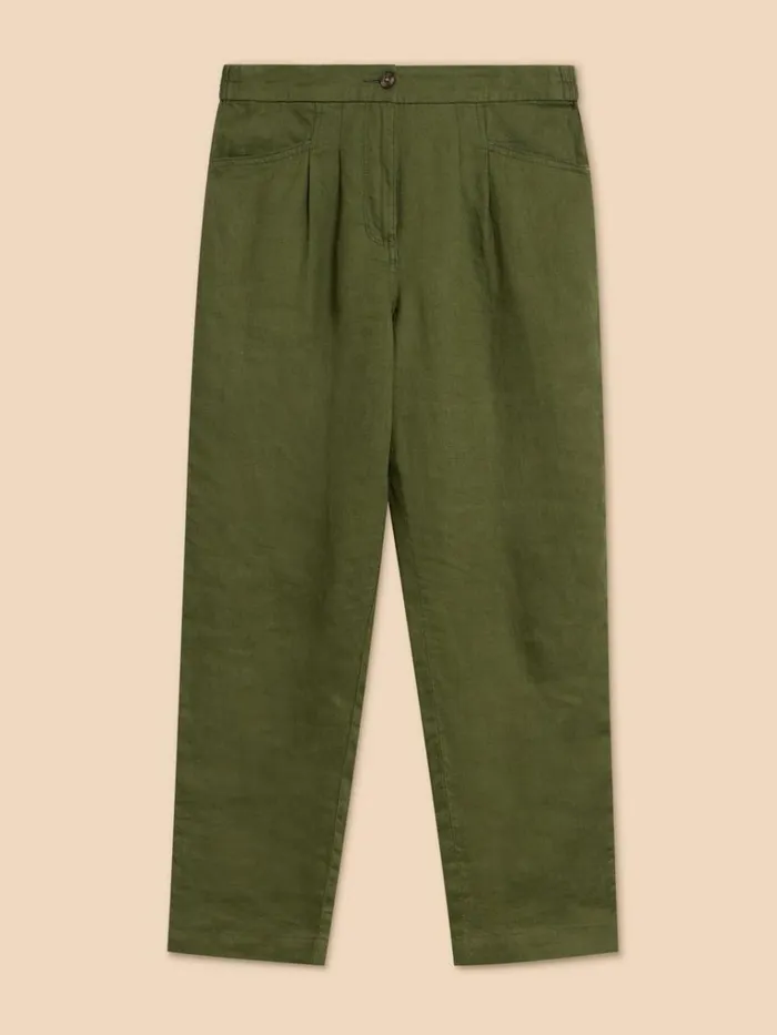 Women TROUSERS White Stuff Linen Rowena Trousers Dark Green