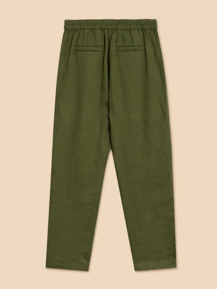 Women TROUSERS White Stuff Linen Rowena Trousers Dark Green