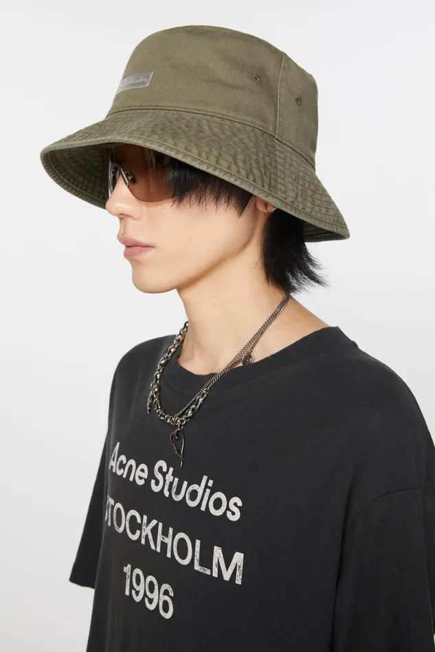 Women Twill Bucket Hat Khaki Green Acne Studios Hats