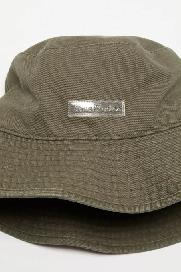 Women Twill Bucket Hat Khaki Green Acne Studios Hats
