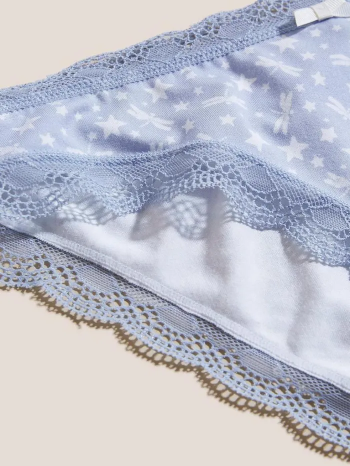 Women UNDERWEAR White Stuff Dragonfly Stars Knicker Blue Print Women UNDERWEAR White Stuff Dragonfly Stars Knicker Blue Print
