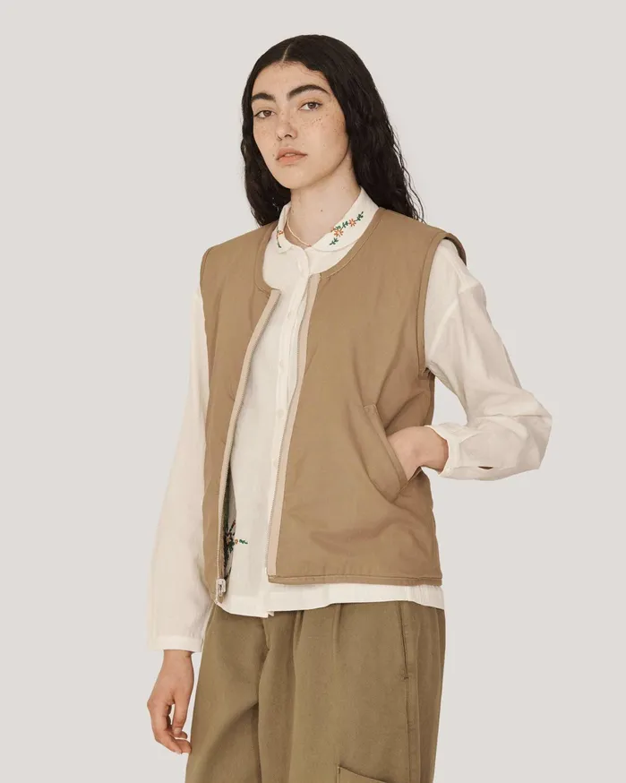 Women Utah Fleece Waistcoat Green Multi YMC Outerwear