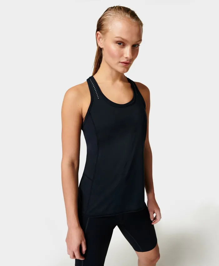 Women Vest Tops Sweaty Betty Distance Running Vest Black
