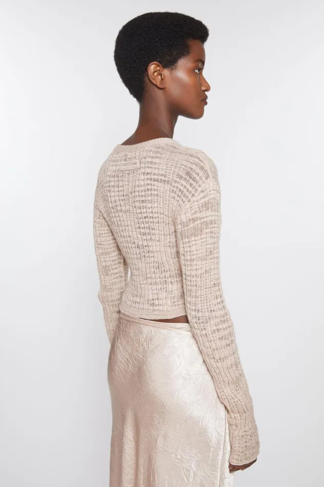 Women Wide Rib Cardigan Dusty Pink Acne Studios Knitwear
