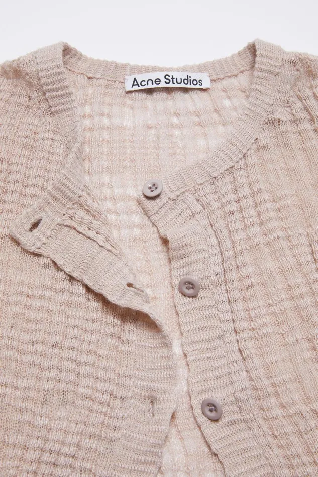 Women Wide Rib Cardigan Dusty Pink Acne Studios Knitwear