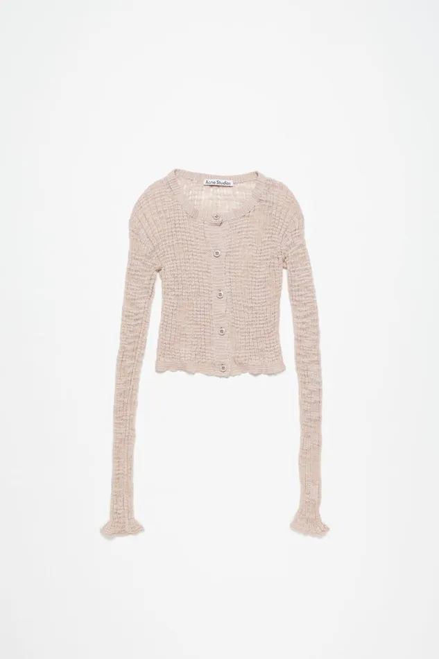 Women Wide Rib Cardigan Dusty Pink Acne Studios Knitwear