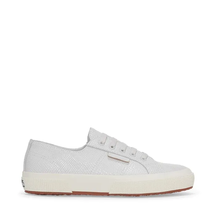 Women Woman 2750 SNAKE LEATHER Low Cut OPTICAL WHITE Superga Low Cut