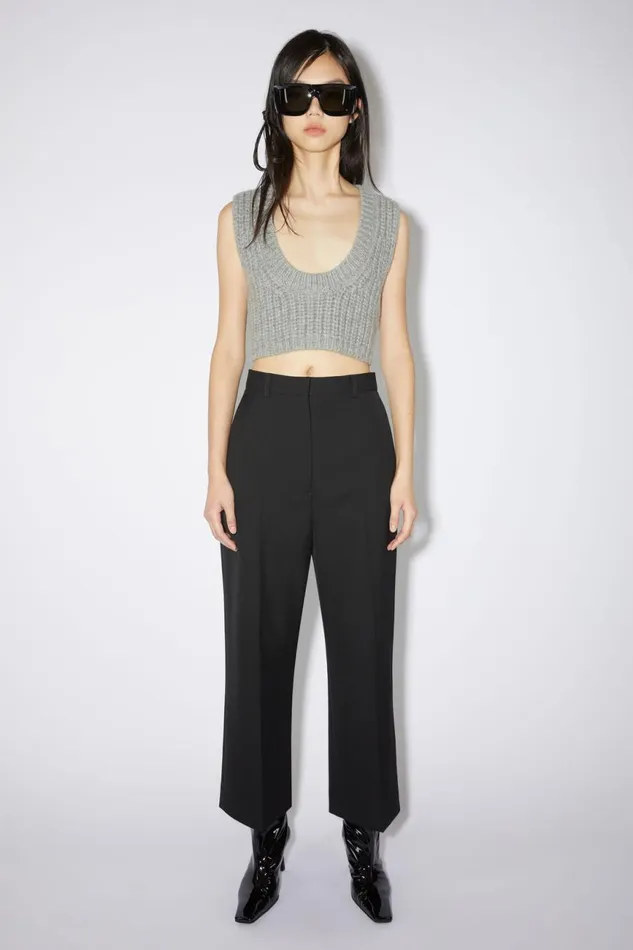Women Wool Blend Trousers Black Acne Studios Trousers