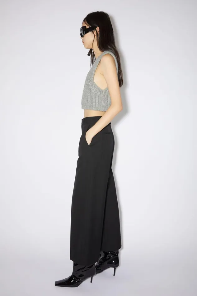 Women Wool Blend Trousers Black Acne Studios Trousers