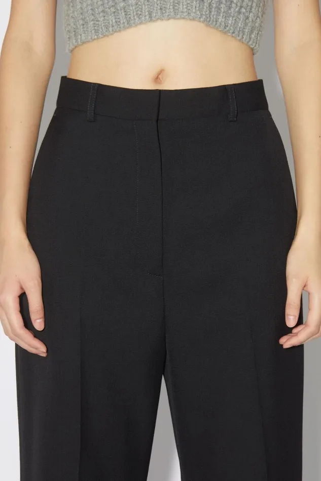 Women Wool Blend Trousers Black Acne Studios Trousers