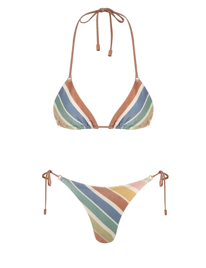 Women Zimmermann Bikinis Everley Metallic Mini Tri Multi Stripe