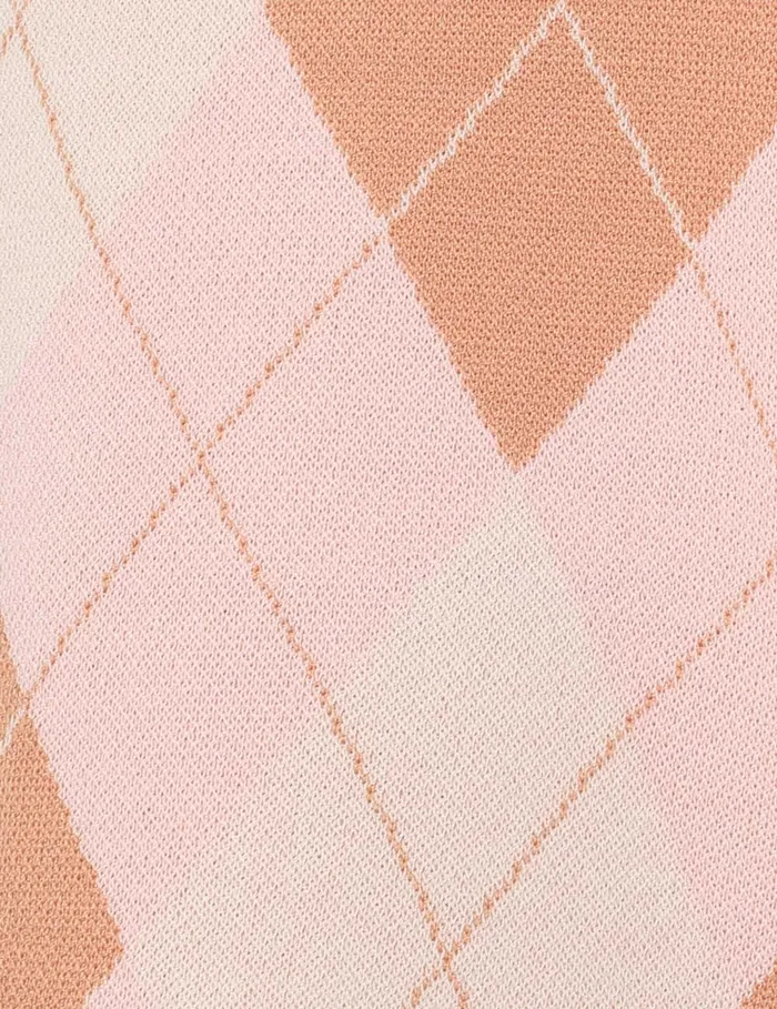 Women Zimmermann Clothing Acacia Argyle Knit Short Pink Argyle