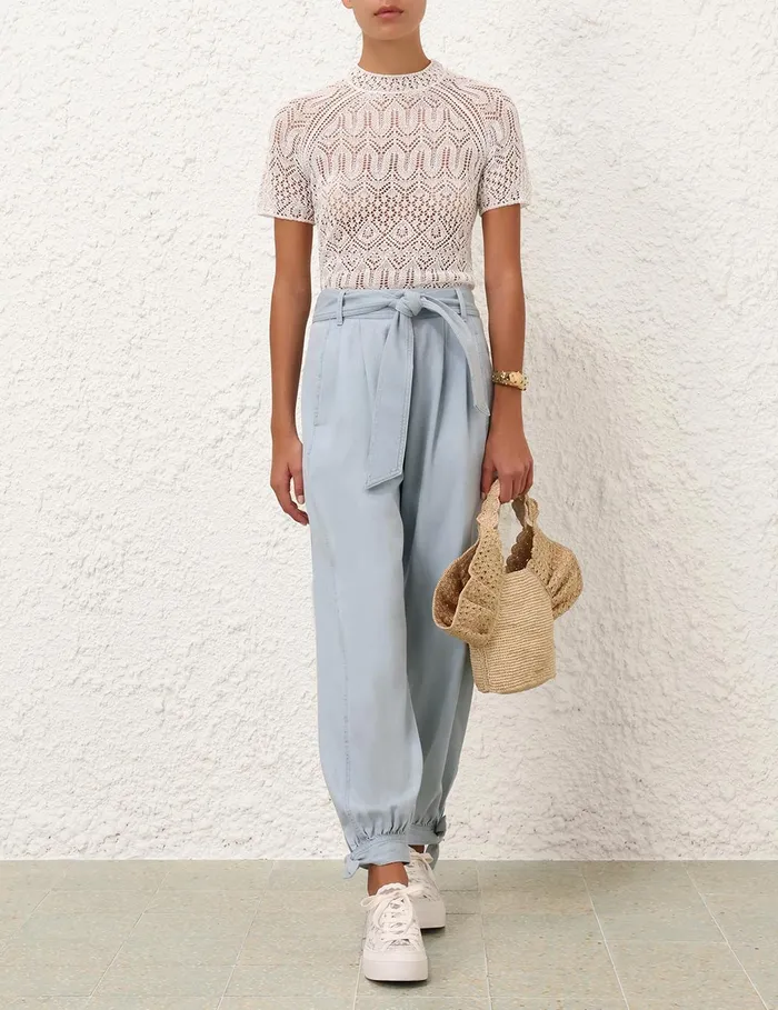 Women Zimmermann Clothing Acacia Denim Harem Pant Ice Storm