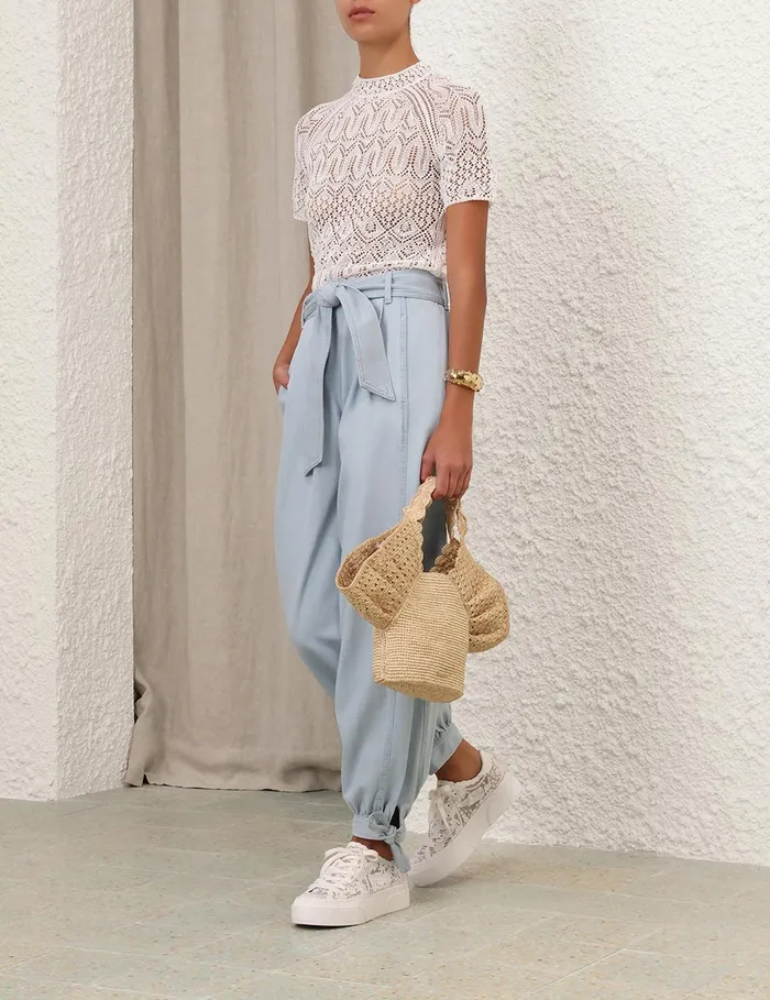 Women Zimmermann Clothing Acacia Denim Harem Pant Ice Storm