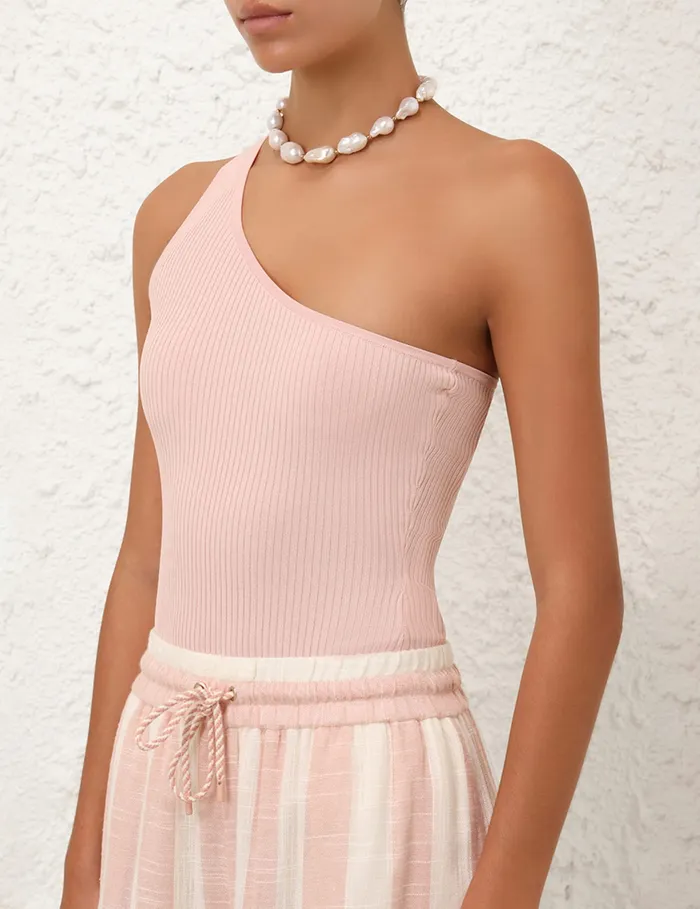 Women Zimmermann Clothing Acacia One Shoulder Top Dusty Pink