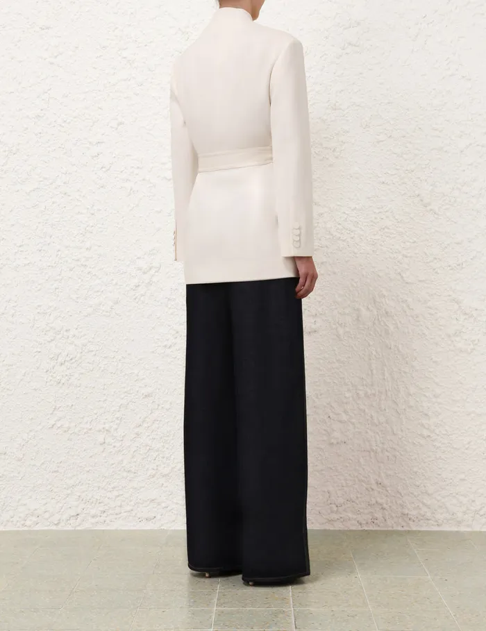 Women Zimmermann Clothing Crush Belted Blazer Milk