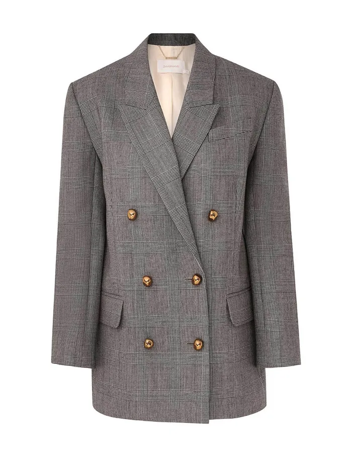 Women Zimmermann Clothing Crush Check Oversized Jacket Check