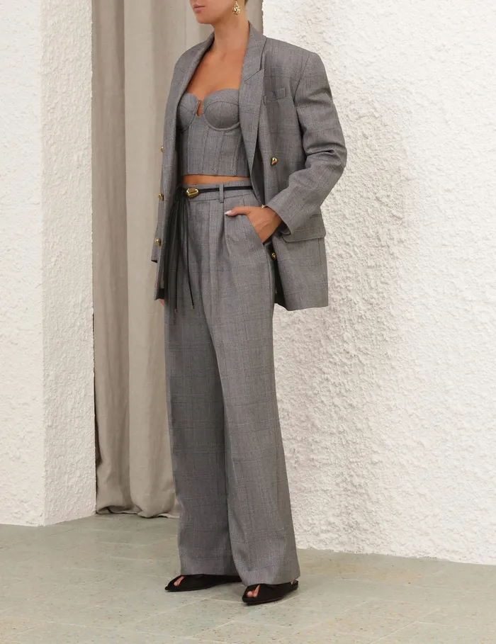 Women Zimmermann Clothing Crush Check Oversized Jacket Check