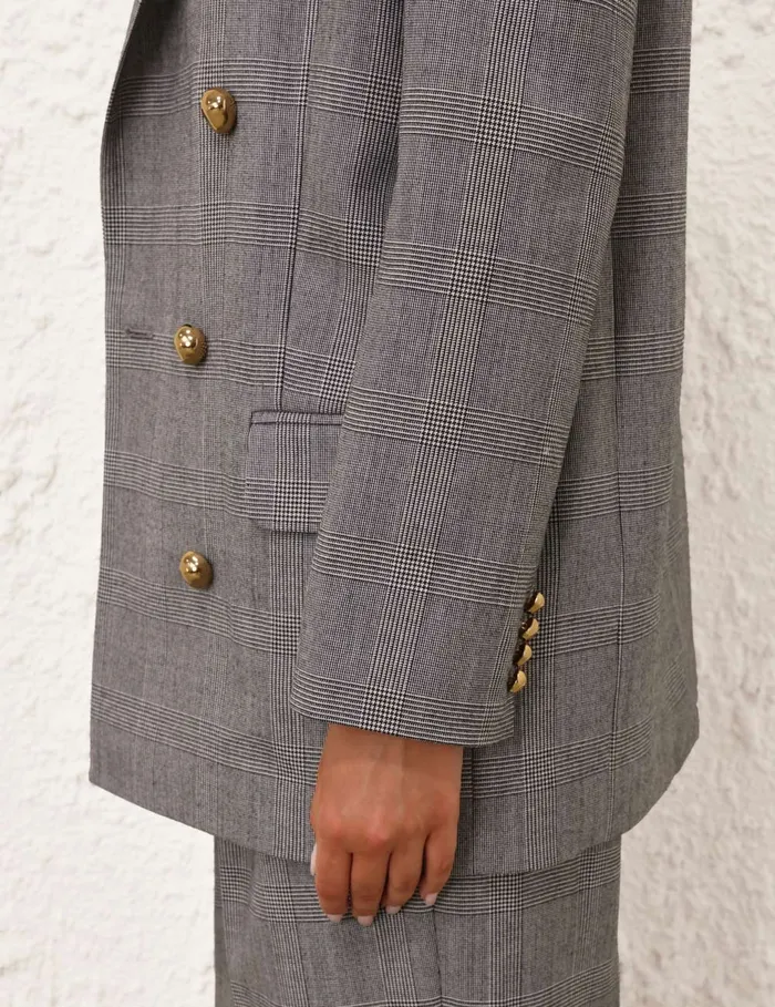 Women Zimmermann Clothing Crush Check Oversized Jacket Check