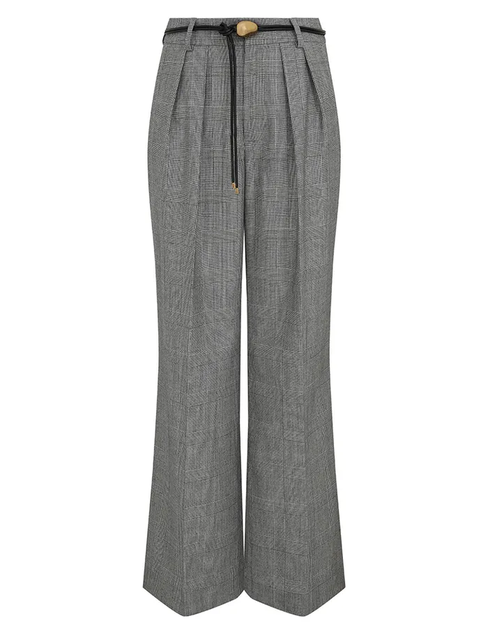 Women Zimmermann Clothing Crush Check Wide Leg Pant Check