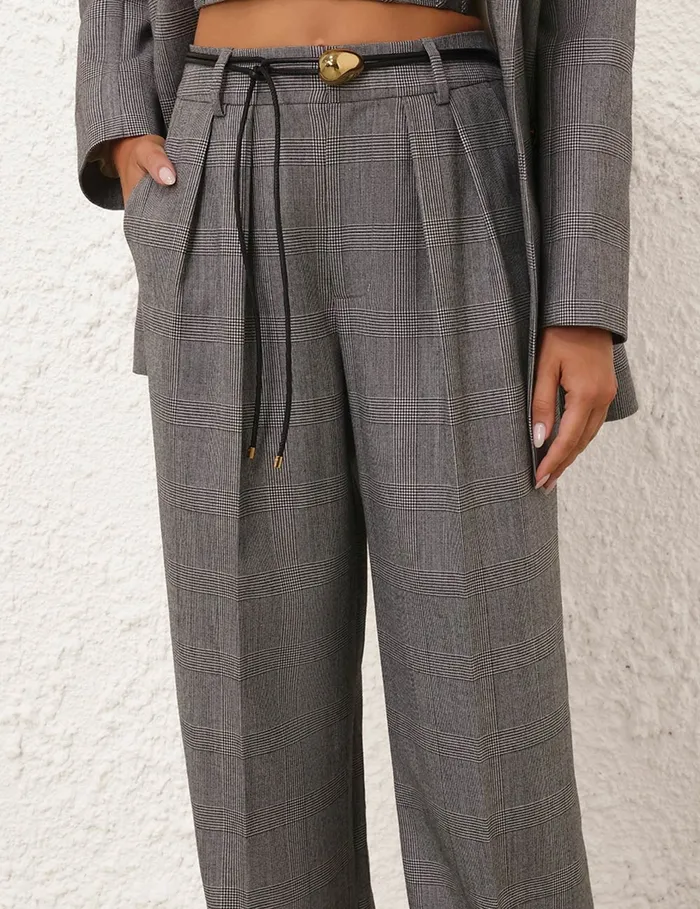 Women Zimmermann Clothing Crush Check Wide Leg Pant Check