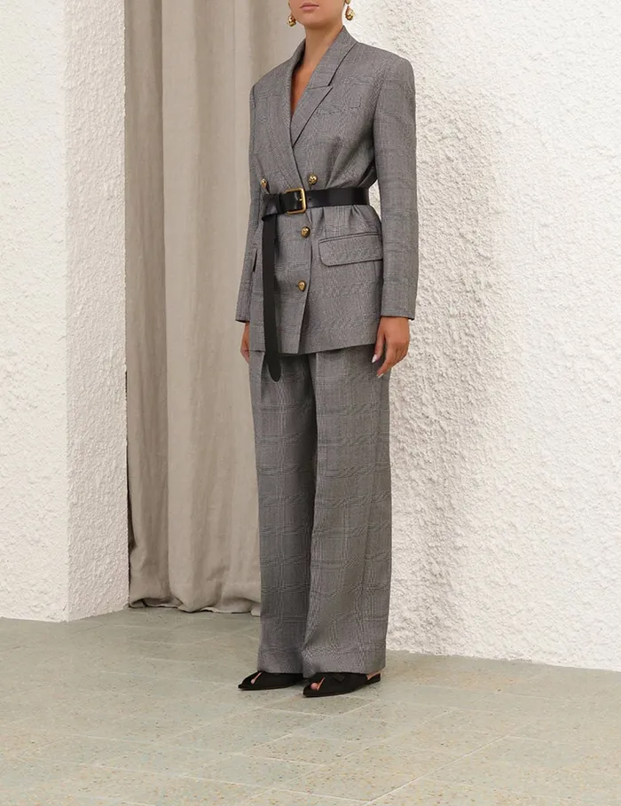 Women Zimmermann Clothing Crush Check Wide Leg Pant Check