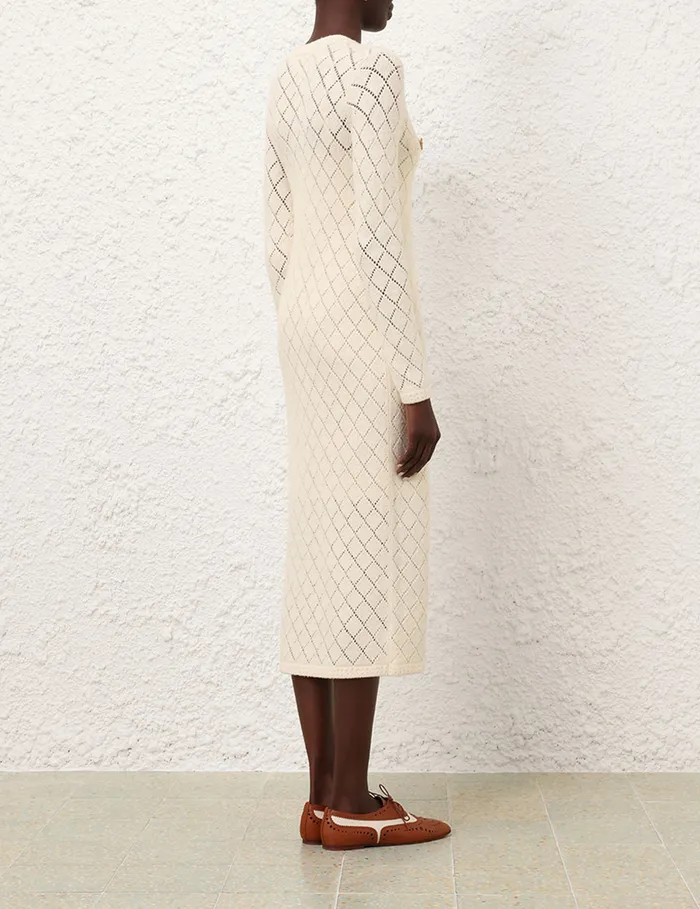 Women Zimmermann Clothing Crush Pointelle Midi Dress Cream